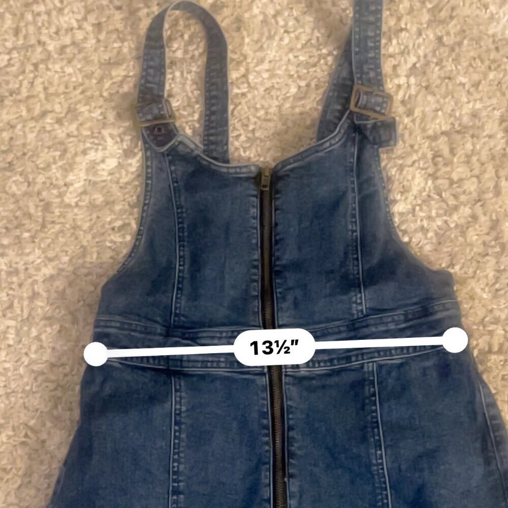 PacSun Zip-Front Denim Pinafore Dress Size M - Picture 3 of 9
